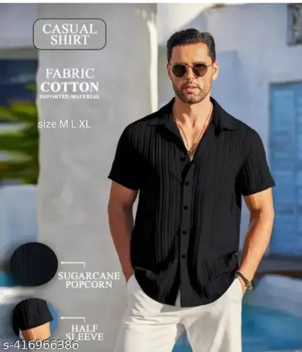 BLACK SHIRT| SHORT SLEEVE| POPCORN